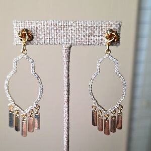 Park Lane Elegant Gold and Crystal Dangle Earrings